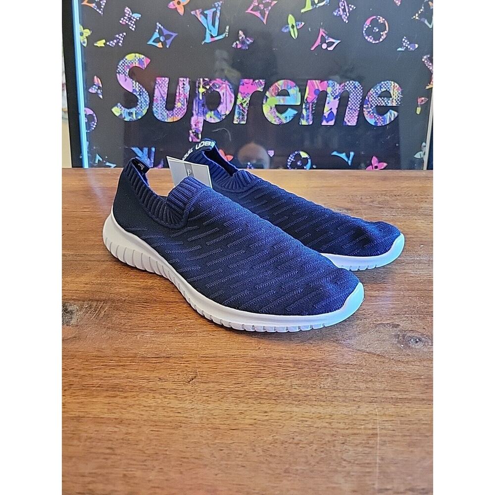TIOSEBON Women's Athletic Shoes Casual Mesh Walking Sneakers Breathable Navy